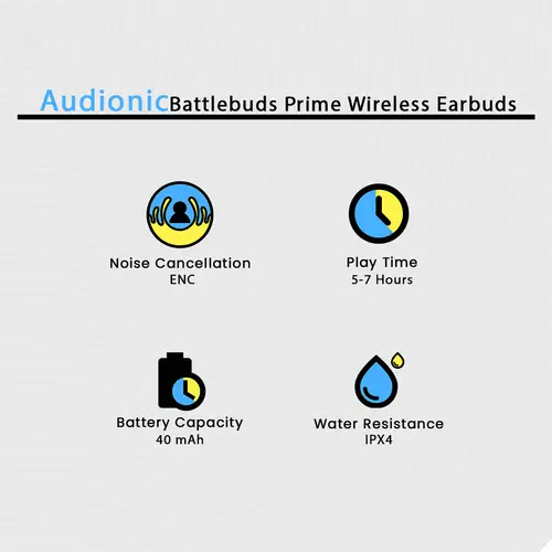 Audionic Battlebuds Prime Wireless Earbuds product gallery image 2