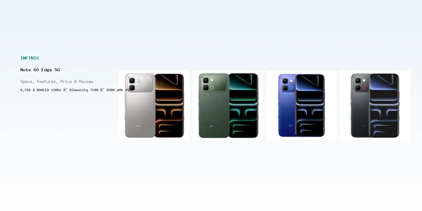 Infinix Note 60 Edge 5G specs features price and review banner